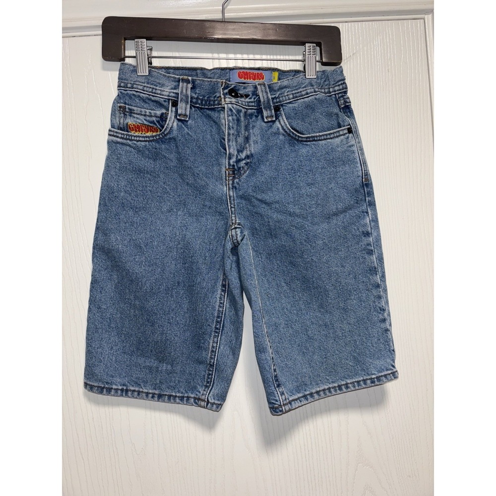 EMPYRE Boys Blue Denim Shorts Size 24 Elastic Waist Pockets Belt Loops